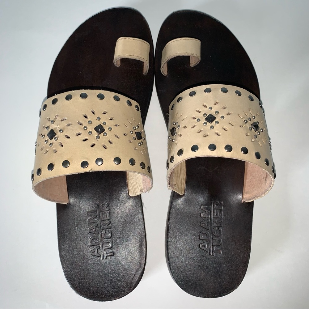 Brown Mustard Adam Tucker Carly 4 Sandals Size 7.5